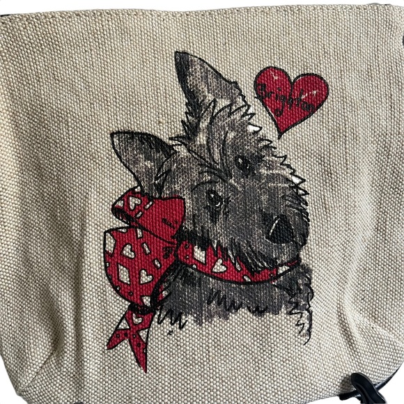 BRIGHTON Scottie Dog Canvas Crossbody with Black Leather Detachable Stra… - Picture 8 of 10